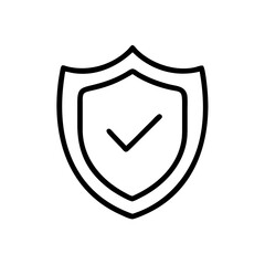 Outline of a shield with checkmark symbolizing insurance protection  
