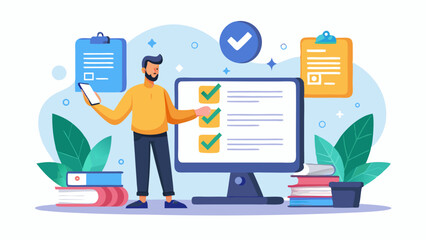 Employee taking compliance training through e lear