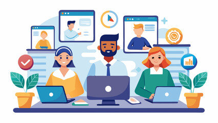 Professionals attending a virtual corporate worksh