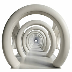 Fototapeta premium White 3D infinite corridor for futuristic digital renders and clean modern abstract immersive backgrounds