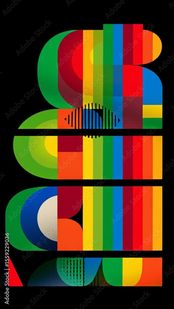 Poster vibrant geometric patterns in colorful abstract design creation generative ai