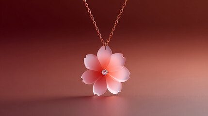 Obraz premium Stunning flower pendant necklace with a delicate, intricate gold chain.
