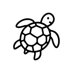 Fototapeta premium Charming turtle vector illustration, perfect for children's designs, educational materials, and marine-themed projects. Features minimalist line art style. Ideal for diverse creative uses.