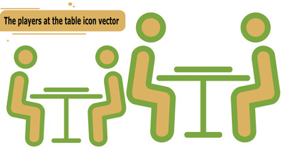 The players at the table icon vector