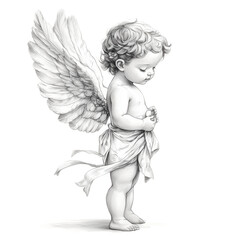 Cute Little Angel Graphic Isolated on White Background