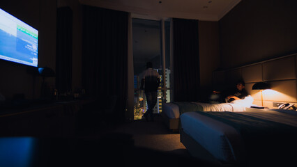 People in a hotel room
