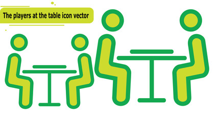 The players at the table icon vector