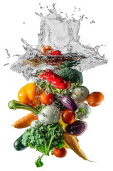 Obraz na płótnie Canvas PNG Vegetables vegetables produce splash.