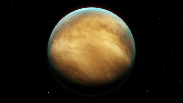 Looped 3D Render video animation of the planet Venus around its axis