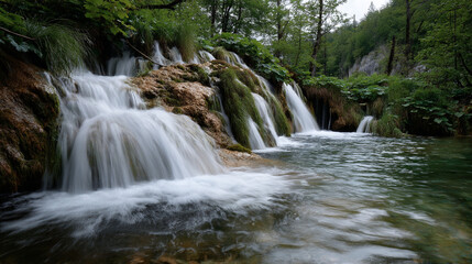 Fototapeta premium Small waterfall in the forest.