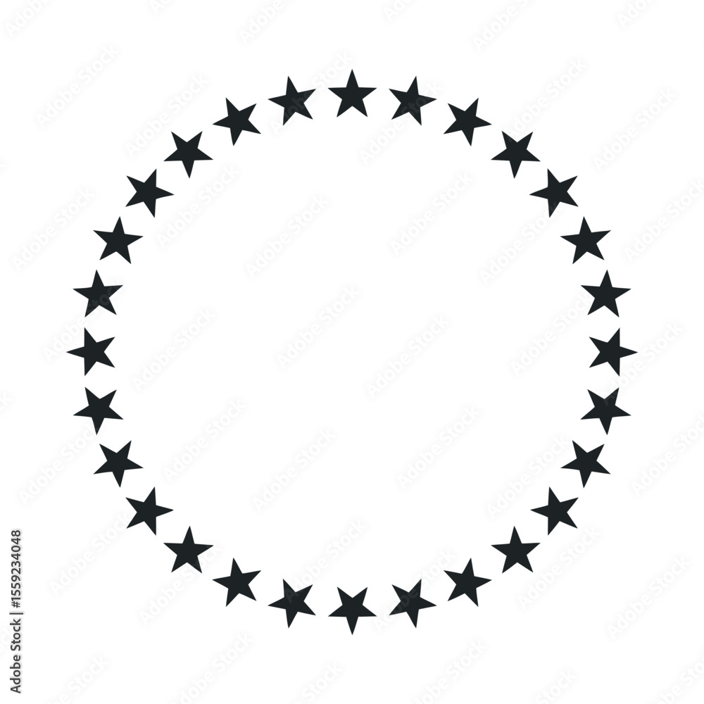 Poster circular frame of stars perfect for design elements