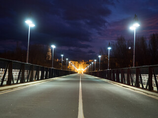 light reflections in the city at night
