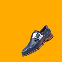 classic leather shoes yellow background