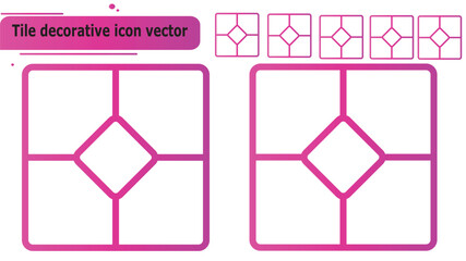 Tile decorative icon vector