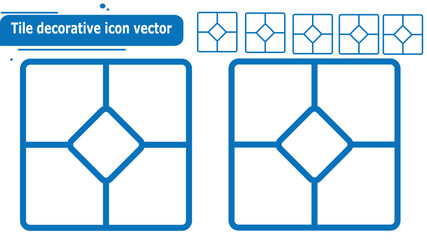 Tile decorative icon vector