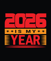 Bold 2026 new year typography design perfect for party themes and celebration