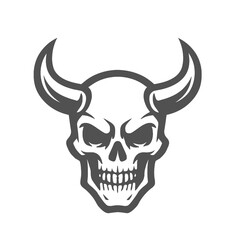 Horned Skull Vector Illustration – Dark Gothic Tattoo Design