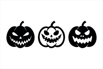 Halloween Pumpkin Icon Vector set  Illustration Design