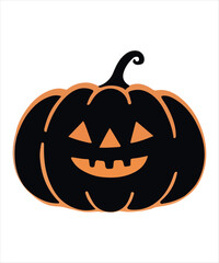 Jack O Lantern Halloween Pumpkin Isolated on White Background