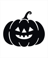 Halloween Pumpkin Head with Spooky Jack o Lantern Faces Illustration