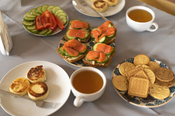 breakfast on the table in a homely atmosphere
