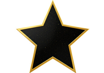 Isolated Classic Black Star with Gold Border
