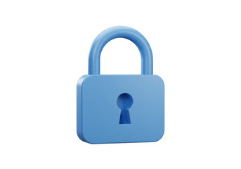Isolated Light Blue Padlock Symbolizing Safety