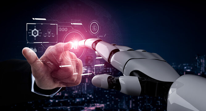 AI system interacting with artificial intelligence interface, processing data, executing algorithms, and enhancing automation with advanced artificial intelligence functions. Vouch - Powered by Adobe