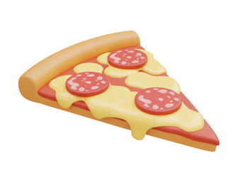 Isolated Slice of Pepperoni Pizza, Italian Food Favorite