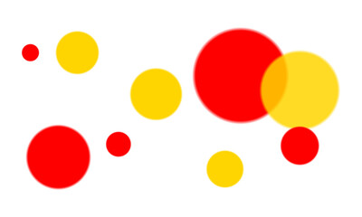 Geometric shape circle yellow red polka dots, vector art illustration.
