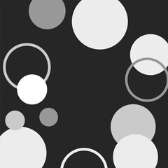 Geometric shapes set in minimalist gray style, vector art illustration.