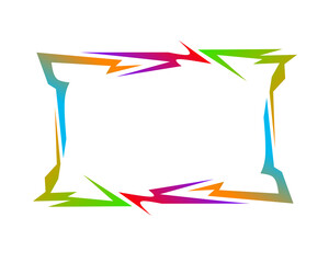 Futuristic abstract frame with sharp edges and neon gradient style, perfect for game, profile borders, or modern graphic design