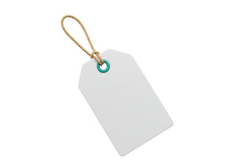Isolated Blank White Price Tag with String