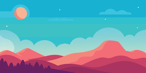 Obraz premium beautiful sunrise illustration