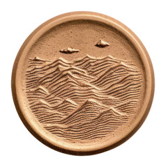 PNG  Seal Wax Stamp of hills shape money coin.