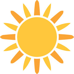 Sun symbol icon illustration for weather apps