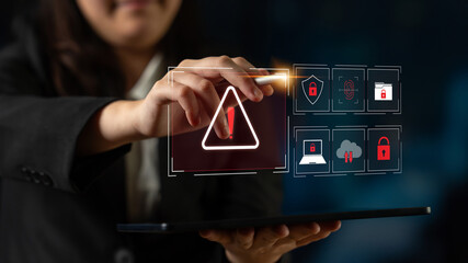 Cybersecurity threat focuses on cybersecurity, threat, and data breach with strong emphasis on...