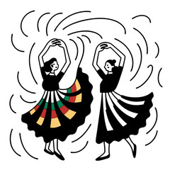 vector illustration of a dancing couple