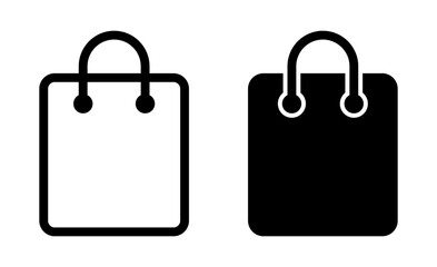 Shopping bag icon. Paper bag icons.