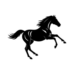 Rearing Horse Silhouette – Wild Animal Vector for Equestrian, Ranch, and Logo Design Themes