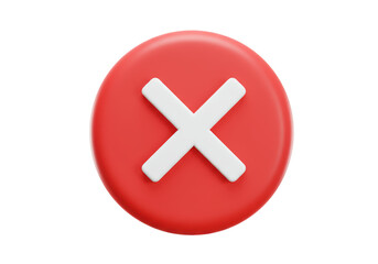 Isolated Red Cross Mark Symbolizing Rejection and Error