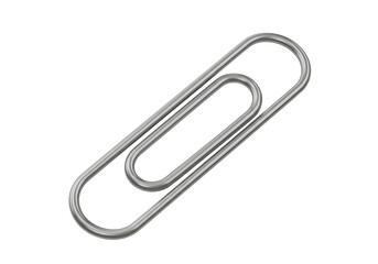 Isolated Silver Metal Paper Clip Close-up