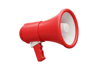 Isolated Red Plastic Megaphone Loudhailer