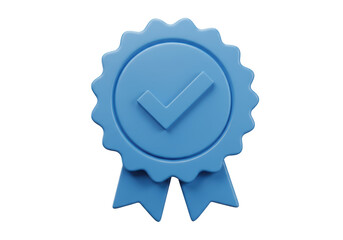 Isolated Blue Approved Badge with Check Mark
