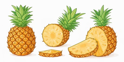 set of pineapple slices