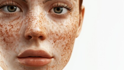 Naklejka premium Managing Melasma And Problematic Skin Care: Dark Spots, Freckles, And Dry Skin On The Face For Optimal Health Care.