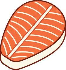 Vibrant and Appetizing Salmon Steak Illustration A Culinary Delight Featuring Freshness and a Visually Stimulating Presentation of Healthy Seafood