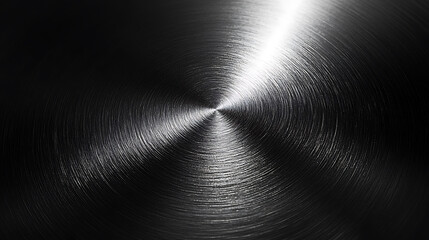 Dark polished metal texture shiny circular pattern industrial design abstract background material