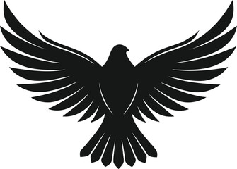 Fototapeta premium Majestic Silhouette of a Bird in Flight with Broad Wings Symbolizing Freedom and Grace in a Striking Vector Illustration