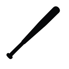 Baseball bat silhouette icon. Clipart image isolated on white background